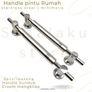 Handel pintu rumah stainless type suling sunduk 33cm elegan