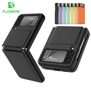FLOVEME Liquid Silicone Macaron Phone Case For Samsung Galaxy Z Flip 5 Flip 4 Flip 3 5G Soft Hinge Screen Protector Film Back Cover For Galaxy Z Flip 5 Flip 4 Flip 3