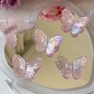 Klip Rambut Rama-Rama 炫彩蝴蝶发夹 Colorful Butterfly Hair Clip 人鱼姬可爱闪亮彩色发饰 Sweet Girl Hairpin Shiny Style