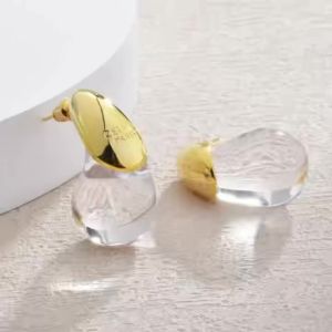 European and American New Transparent Resin Water Droplet Simple and Versatile Fashionable Temperament Personalized Earrings