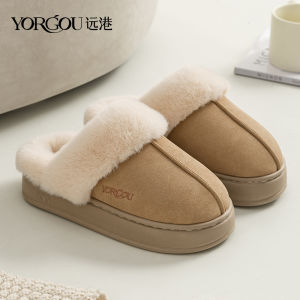 Yuangang Cotton Slippers Womens Autumn and Winter Thick Sole Non Slip Stuffed Heattech Interior Home Couple Cotton Slippers Mens Winter