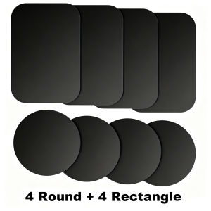 4/8-Pack Ultra-Thin Metal Plates for Magnetic Mounts Adhesive Sheets Compatible with Car Wall Vent Case Smartphones GPS