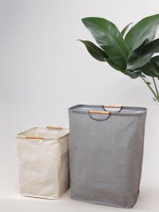 For Home Japanese Style Simple and Foldable Laundry Basket Bathroom with Wooden Handle Bedroom Clothing Clutter Storage Basket Laundry Baskets