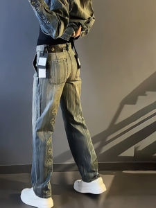 กางเกงยีนส์ทรงหลวมสำหรับผู้ชายไซส์ใหญ่ กางเกงขายาวทรงหลวมสำหรับใส่ลำลอง สไตล์ลำลอง ทรงหลวม กางเกงขายาวแฟชั่นสำหรับผู้ชายไซส์ใหญ่