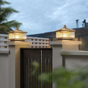 GUAIJUE | Waterproof Solar Outdoor Pillar Light Copper