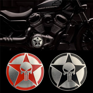 Retro Mastermind Punisher Skull 3D Metal Aluminum Motorcycle Locomotive Emblem Sticker Motor Bike Scooter Decal Accessories for Harley Triumph