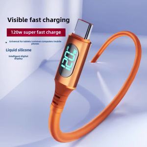 Cáp NNBILI 120W USB-C Sang Type C Có Màn Hình LED Sạc Nhanh 6A Dây Đồng Bộ Dữ Liệu Cho Samsung Huawei Xiaomi Oppo Vivo