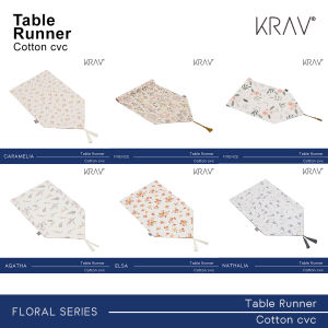 Krav Ideas Home Table Runner Taplak Meja Ruang Tamu Kain Katun Cvc Motif Floral Series