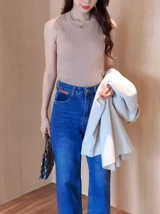 Summer Sleeveless T-hirt For Women O-neck Knitted Shirt Casual Women Knit Tops