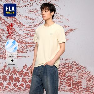 HLA | Áo Thun Ngắn In Rồng Trung Quốc Giữ Mát cho Nam