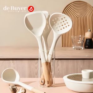 Debuyer Silicone Kitchen Utensils High Temperature Resistant Non-Stick Fry Spoon Food Grade Heat Resistant Soup Spoon Cooking Tools