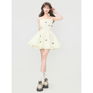 KEIKO | Elegant Bow Fine Ruffle A-line Dress