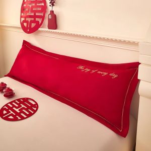Wedding Red Long Pillowcase One Piece Wedding Celebration Home Use Long Pillow Core Inner Cover Wedding Couple Pillowcase