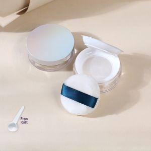 Portable Mini Double Layer Empty Powder Box with Sponge Elastic Net Anti Leakage Cosmetic Egg Beauty Tool Powder Compact