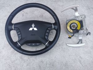 *USED* MITSUBISHI GARNISH 4 SPOKE FULL BUTTON STEERING WITH PADDLE SHIFT CLOCK SPRING