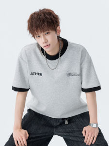 WUKONGYOUHUO | Letter Print Color Block T-shirt