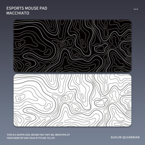 Gaming Mousepad Large Size Black And White Contour Computer Desk Mat Esports Professional Slide Mousepad Simple Keyboard Pad