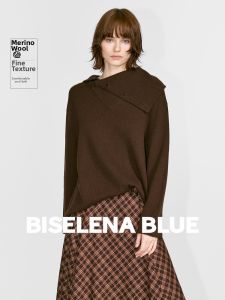BEIQIANI | Asymmetrical Stylish Turn-Down Collar Wool Sweater