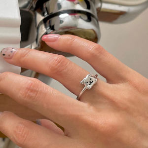 DKC Trang Sức Nhẫn Mở Hình Chó Hoạt Hình Mới Nhất 2023 Nhẫn Sanrio Trái Tim Phong Cách Hàn Quốc Cho Nữ