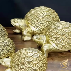 Tượng Rùa Phong Thủy Mai Khắc Hình Đồng Xu Chiêu Tài Lộc Tượng Kim Quy Vượng Tài Bằng Đồng Thau - Đồ Đồng Thuận Tâm