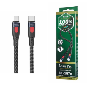 Remax 100W Aluminum Alloy Quick Charging Cable Type-c to Type-c RC-187c