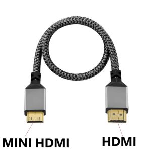4K 60HZ Nylon MINI HDMI To HDMI Cable HDMI2.0 MINIHDMI Male A Male HD 1080P Adapter Converter 1M 2M 3M 5M 10M Wire TV Camera