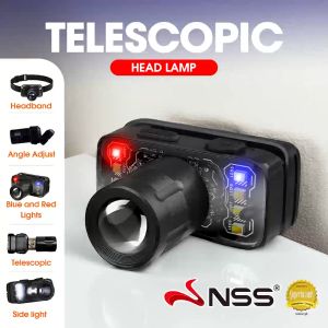 NSS Telescopic Zoom Headlamp Rechargeable Fishing LED Headlamp Camping Headlight XPE COB Work Light 2 lighting modes NS-2922