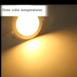 CHENBEN Tricolor Recessed Downlight Ultra-thin Panel Ceiling Light LED 3 Colors Pin Lights for Kitchen Bedroom Round Lamp