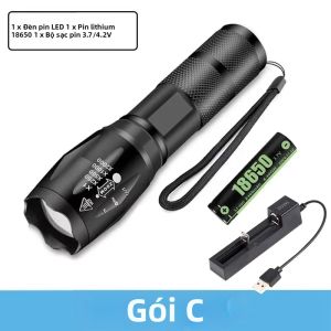 BALDR | Đèn Pin LED Di Động Ngoài Trời Có Thể Thu Phóng Cầm Tay Ánh Sáng Mạnh Đa Chức Năng Chống Nước Hợp Kim Nhôm Lâu Dài Màu Đen 5W