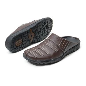 Sepatu Sandal Pria Kulit Asli Sendal Bustong Slippers PDG01