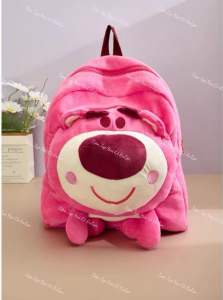 Balo Đi Học Đi Chơi Hình Gấu Dâu Lotso Size 38cm Màu Hồng Lông Nhung Mịn Siêu Dễ Thương Siêu Cute