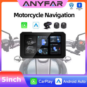 5 Inch Motorcycle CarPlay Screen Support Wireless CarPlay and Android Auto IP67 Waterproof