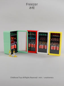 Miniature Single-Door Refrigerator Wine Cabinet Model Simulation Cold Storage Decorative Props Childrens Food Toys Display