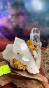 cụm tinh thể pha lê đá Apophyllite rhinestone tự nhiên lemurian cộng sinh Pyrite năng lượng vũ trụ clear quartz mã 11