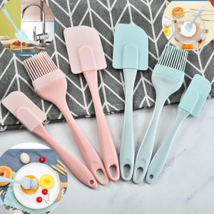 3pcs/Set Silicone Baking Brush Silicone Spatula Extra Long Basting Brush+Spatula Silicone Heat Resistantfor Baking BBQ Grill Kitchen