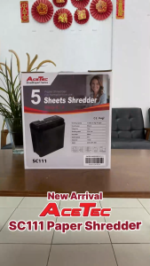 ACETEC SC111 Paper Shredder with Strip Cut Type Low Noise 8.5L Bin & 220mm Entry Width