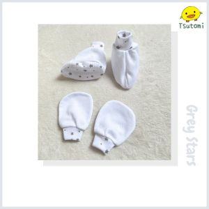 Newborn Baby Mittens & Booties (Foot Base) Set | Set Sarung Tangan & Kaki Bertapak untuk Bayi Baru Lahir | 新生儿婴儿手脚套