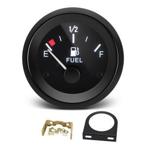 RYSJM | 52mm Fuel Level Gauge Digital pointer Car meter White LED Light Black Rim Automotive Gauges For Gasoline Car 12V