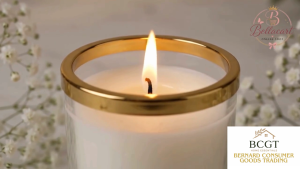Candle In Altar Durable memorial Cementery Smokeless Glass Driple Candle Gold Rim Clean long Burning and light