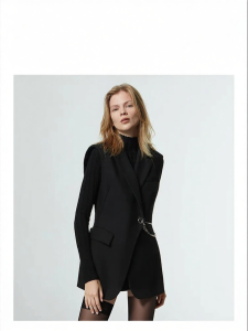 Black Wool Fitted Knit Top