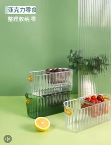 HTF Nordic Light Luxury Double Layer Drainable Fruit Plate Snack Box Dried Fruit