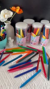 36PCS Crayon for Kids Safety Non-toxic Washable Triangular Plastic Crayons Kid Baby Drawing Colouring Pencil Set