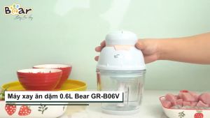 Máy xay ăn dặm mini 0.6L Bear GR-B06V1 - Công Suất Lớn - 2 Mức Xay - Cối Chịu Nhiệt - Bản Quốc Té Bảo Hành 18 Tháng