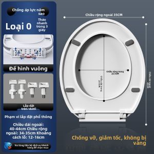 SUNINLIFE | Nắp Bồn Cầu Chậm Đóng Dày Cho Mô Hình U & V Cũ