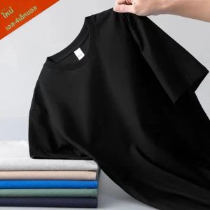 เสื้อยืดผู้ชายแขนสั้นคอตตอนสำหรับผู้หญิงเสื้อยืดเรียบๆเสื้อ4XL โอเวอร์ไซส์