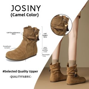 Josiny | Heel Lifting Short Boots Women Plush