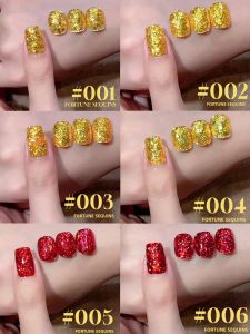 Bộ Sơn Móng Tay Gel Nhũ Vàng 15ml 1-6 Lọ Làm Khô Bằng Đèn UV/LED Dành Cho Nữ Trang Trí Móng Nghệ Thuật Tự Làm Thiết Yếu Cho Mùa Thu Đồ Dùng Hàng Ngày
