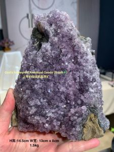 1.5kg Large Piece with God’s Fingerprint — The deep green eye on the side is also beautifully stunning 🫶🏻 with glossy crystal teeth✨ This batch is limited — there might not be more next time! 🙌 Brazil 🇧🇷 God’s Fingerprint Amethyst Cluster🔮 Size: Hei