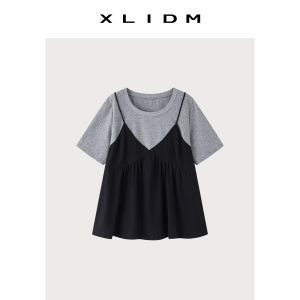 Two-in-One T-shirt for Apple Body Type Concealing Loose Fit