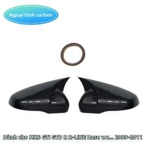 Vỏ Gương Họa Tiết Sợi Carbon Cho VW Golf MK6 MK7 7.5 GTI R GTD Đen Bên Cánh Gương Chiếu Hậu 2009-2020